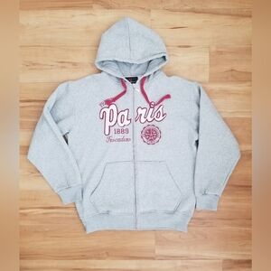 Paris Produit Original H Grey Hoodie Full Zip  Women Sz M